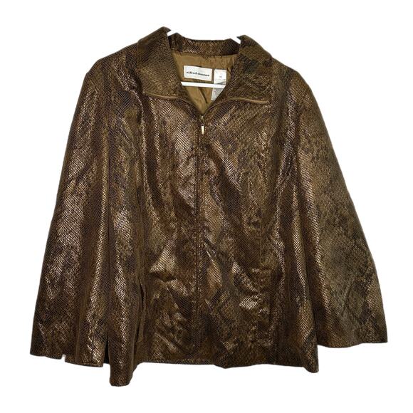 Alfred Dunner Brown Snake Skin Print Jacket, Size 18, NWT - Picture 1 of 6